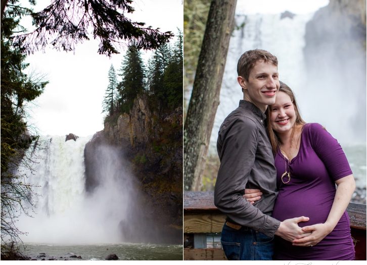 Anna and Joel- Seattle Maternity Session at Snoqualmie Falls, Heather Hurt Photography
